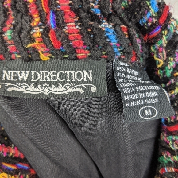 New Direction colorful striped Tweed jacket Sz medium - Picture 6 of 9